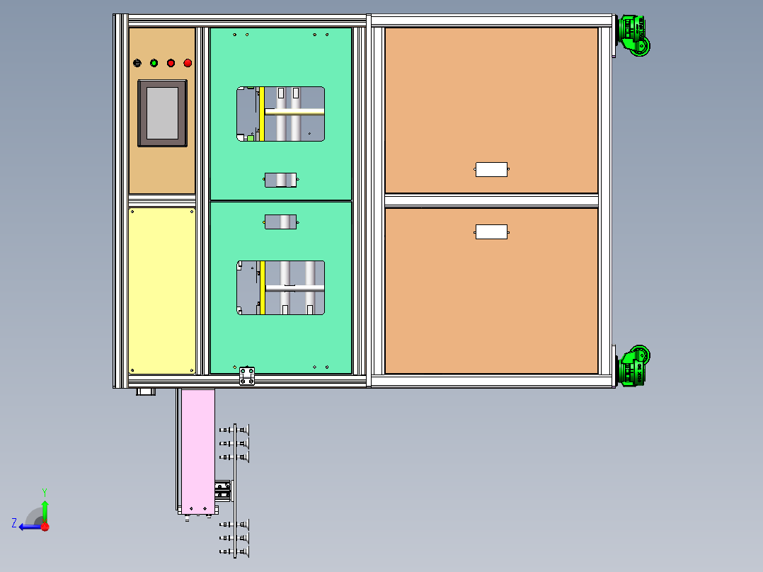 自动软包电芯极耳短路测试精切一体机sw17可编辑右视图