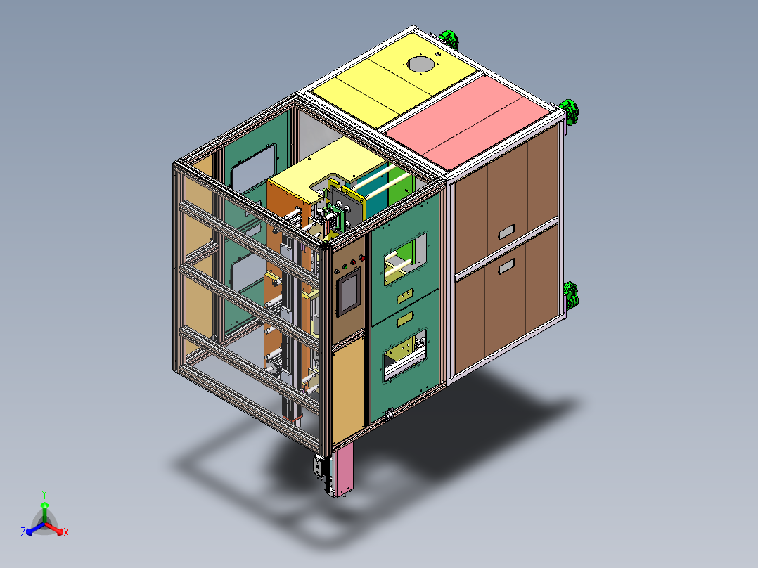 自动软包电芯极耳短路测试精切一体机sw17可编辑正等轴测图