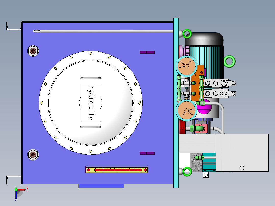 详细液压站sw2020可编辑俯视图
