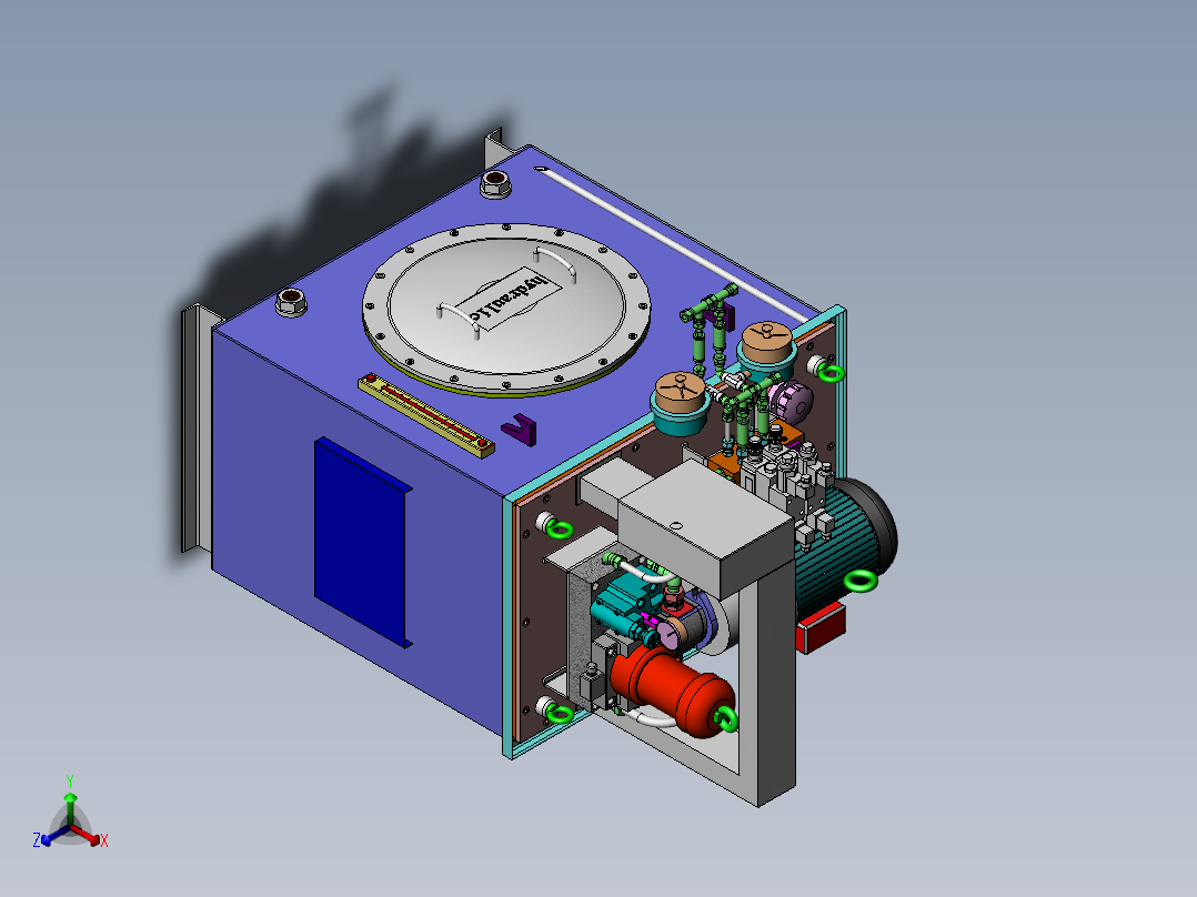 详细液压站sw2020可编辑正等轴测图