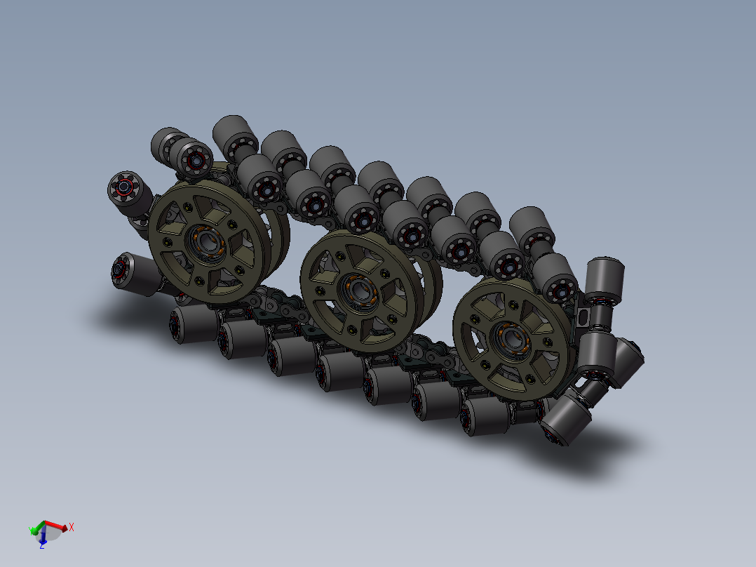 麦克纳姆轮履带图纸模型全方位轮三维3D机械设计图AA036