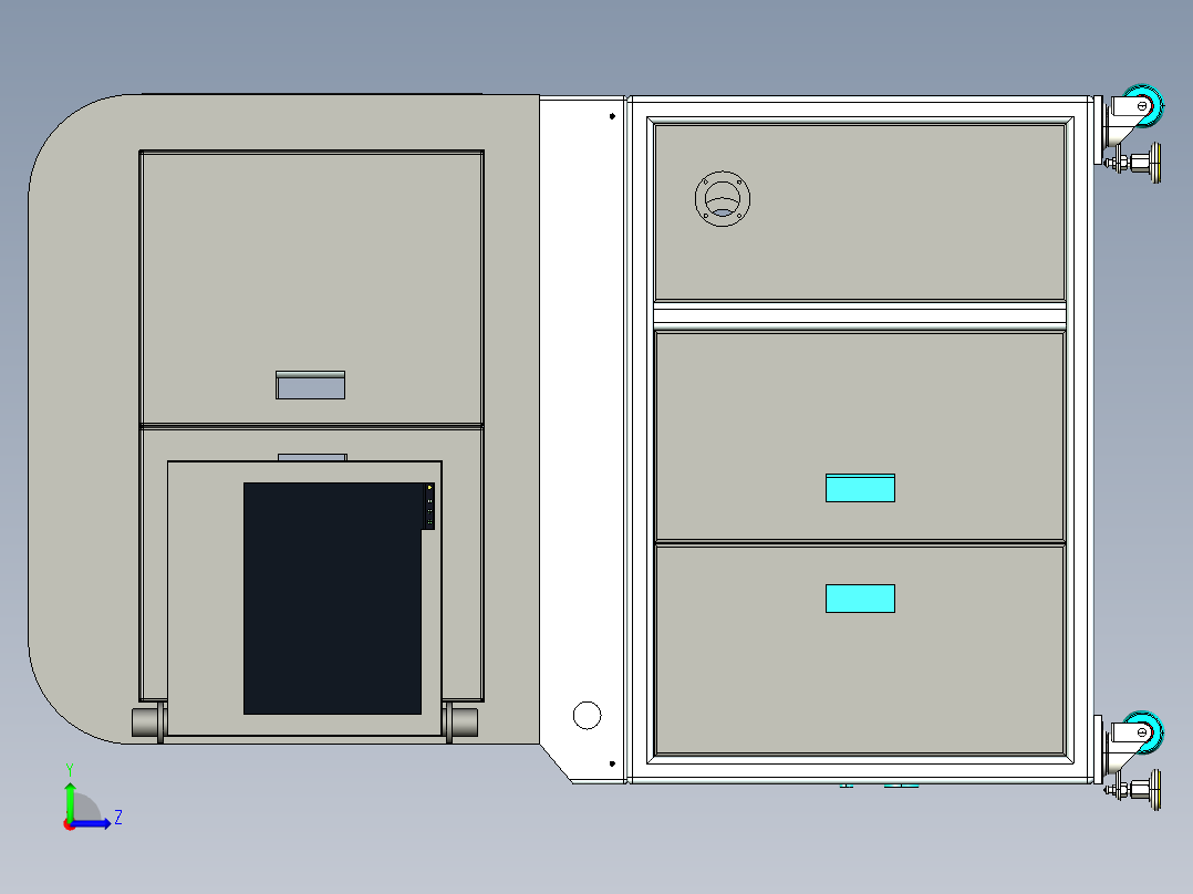 平面度激光检测设备3D模型左视图