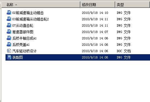 汽车驱动桥设计 包含CAD图纸说明文档参考资料素材缩略图