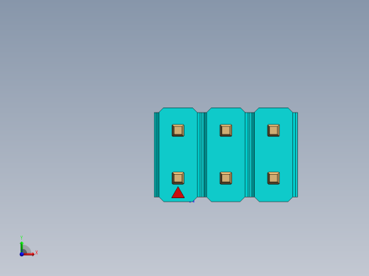 彩色公头100mil（2.54mm）系列-DS1021-100mil(2.54mm)-Type1(3x6.1mm)-3Rx32pin-colored-REV1.0前视缩略图