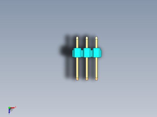 彩色公头100mil（2.54mm）系列-DS1021-100mil(2.54mm)-Type1(3x6.1mm)-3Rx32pin-colored-REV1.0俯视缩略图