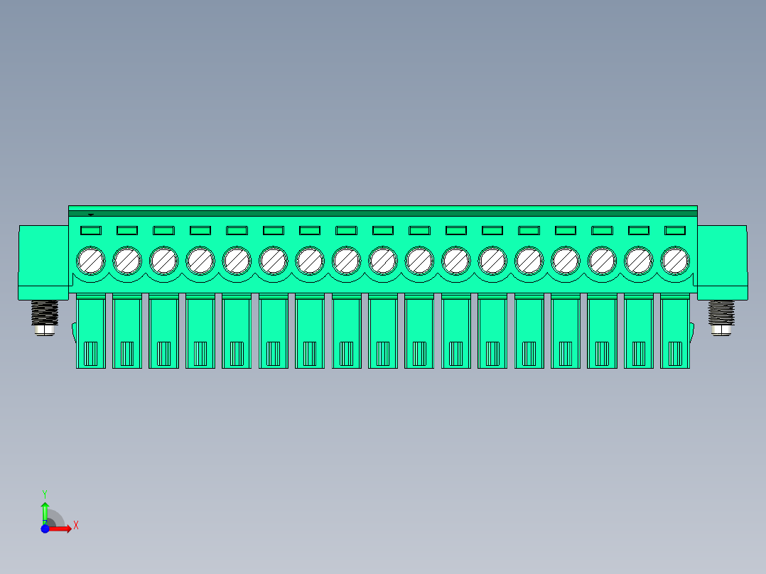 DEGSON 15EDG（公头） 3.5mm 螺钉锁紧，插拔式接线端子 FullPack-15EDGKM-3.5-17P-14-00AH前视图