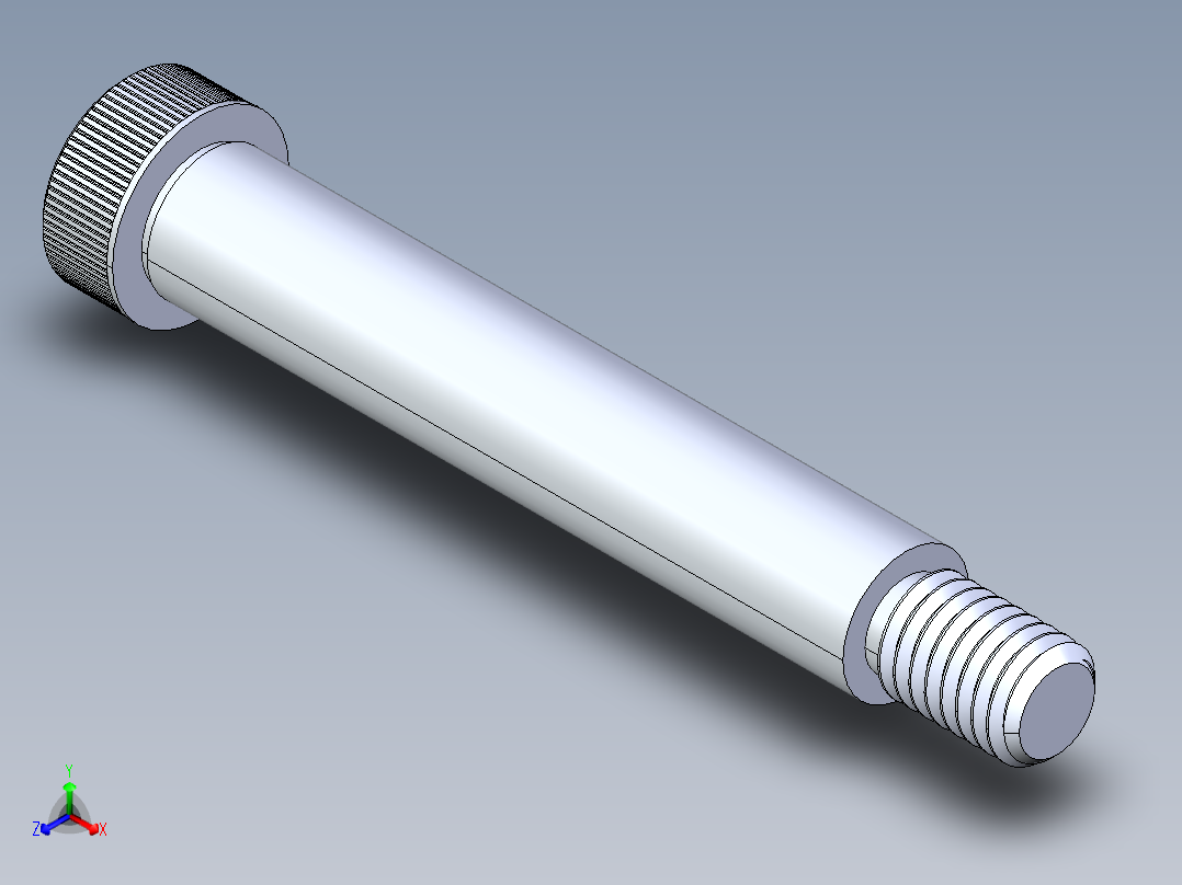 内六角螺螺栓-SB 0.500-13 x3.5正等轴测图