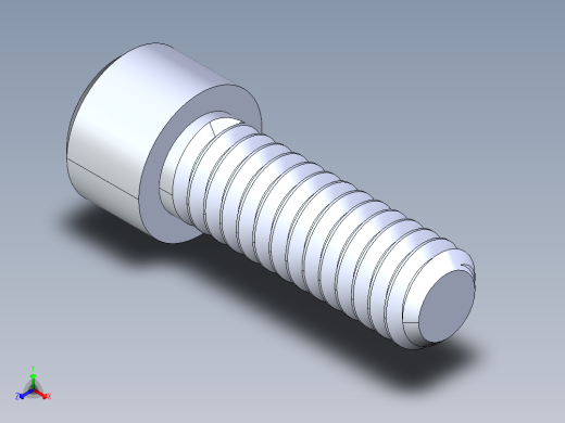 粗螺纹 SHCS 螺钉-SHCS 0.25x20x0.75.STEP