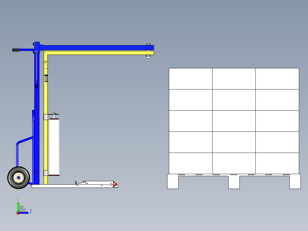 Manual Wrapping Machine工业打包机左视图