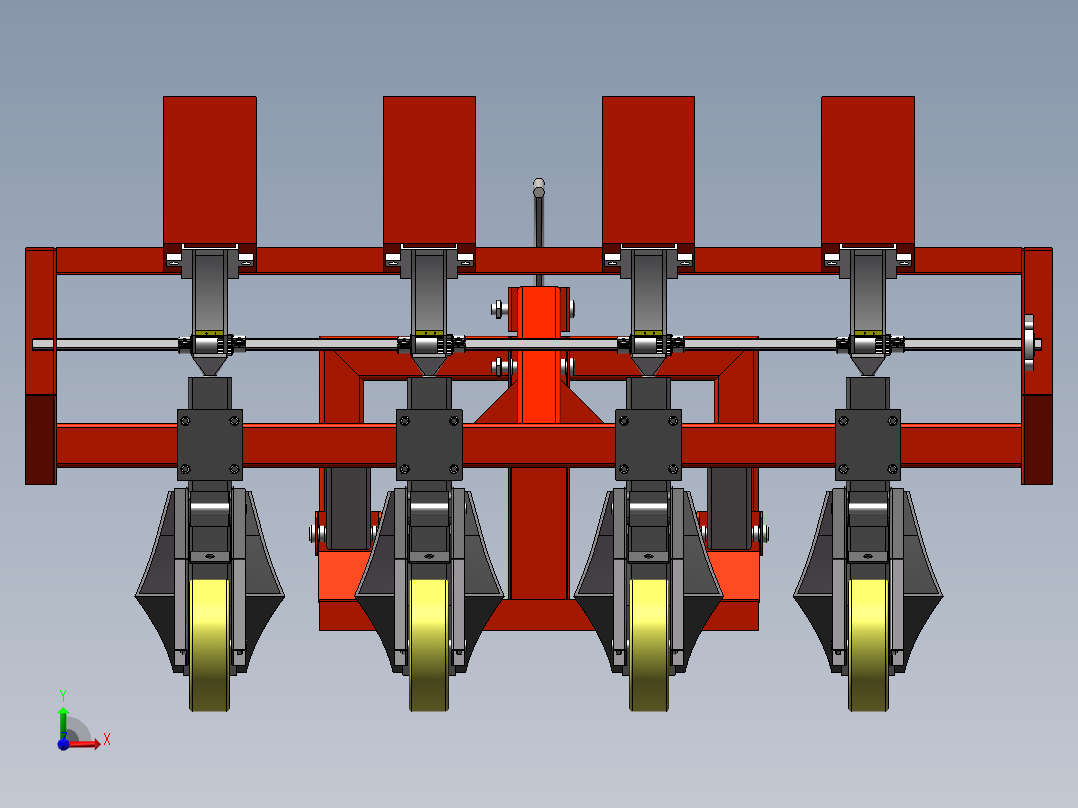 播种机模型前视图