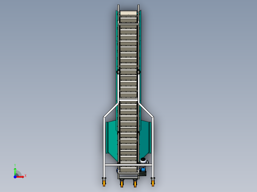 Inclined Conveyor Belt with Flight带刮板的倾斜输送带前视缩略图