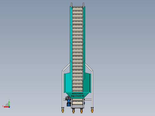 Inclined Conveyor Belt with Flight带刮板的倾斜输送带后视缩略图