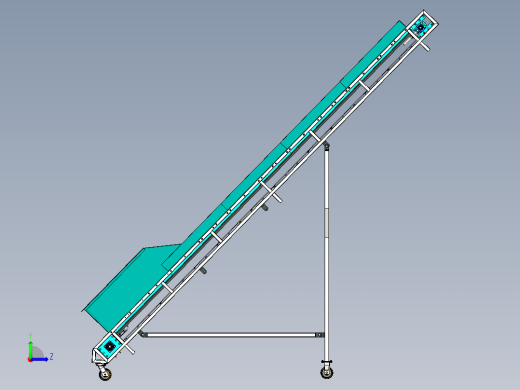 Inclined Conveyor Belt with Flight带刮板的倾斜输送带左视缩略图