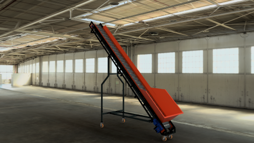 Inclined Conveyor Belt with Flight带刮板的倾斜输送带缩略图