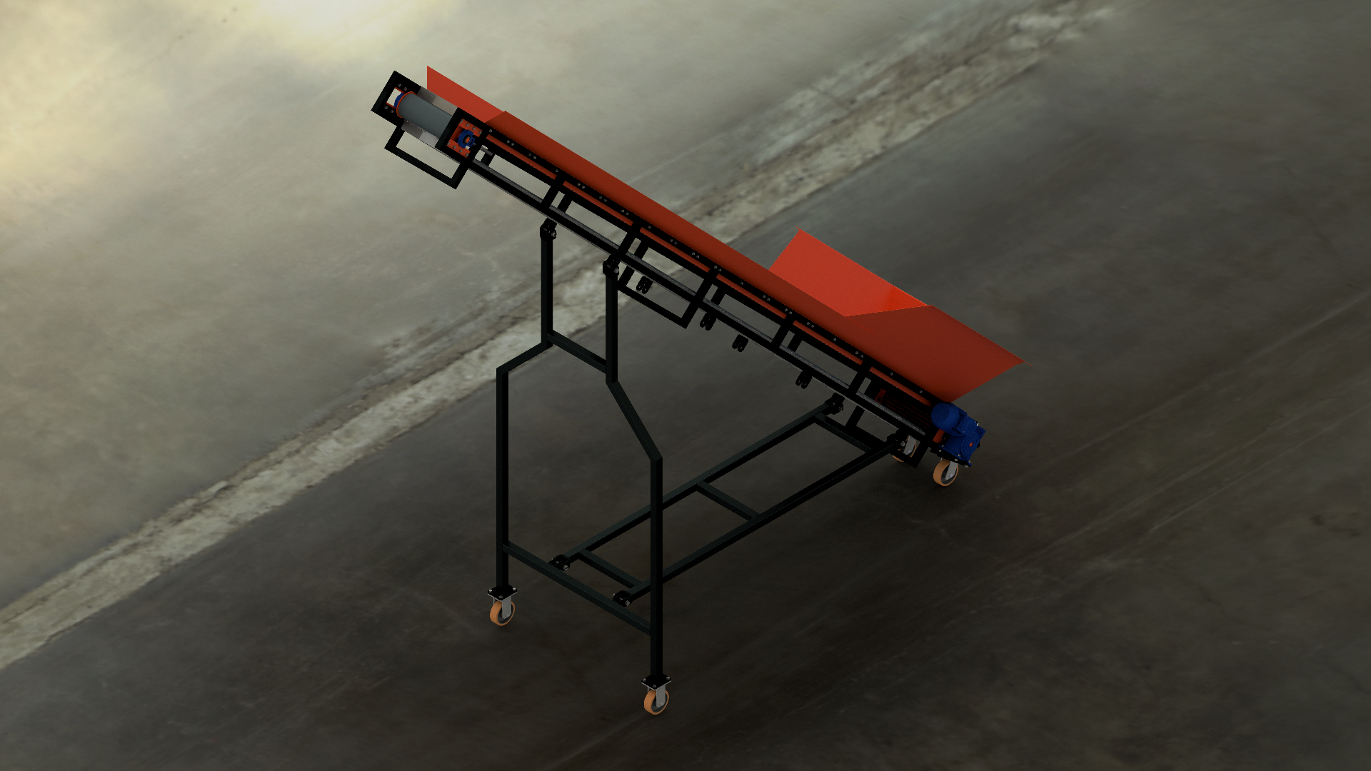 Inclined Conveyor Belt with Flight带刮板的倾斜输送带