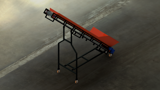 Inclined Conveyor Belt with Flight带刮板的倾斜输送带缩略图