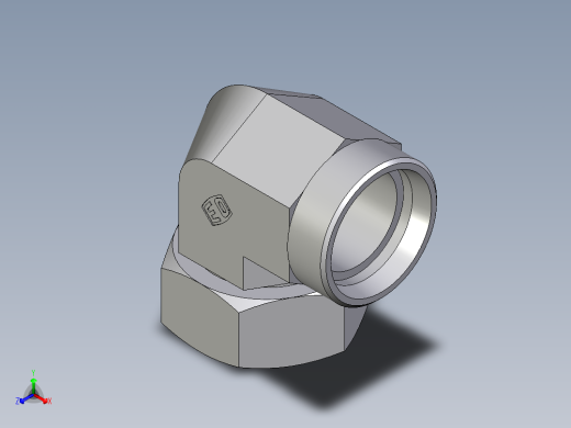 卡套式工业通用硬管接头EO_Swivel_nut_elbow_EW42LOMD71正等轴测缩略图