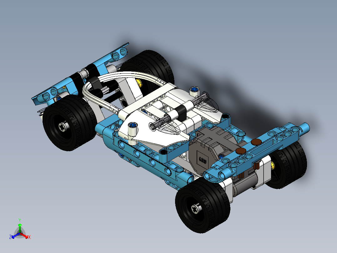 lego-technic-42091police-pursuit.3-乐高玩具赛车正等轴测图