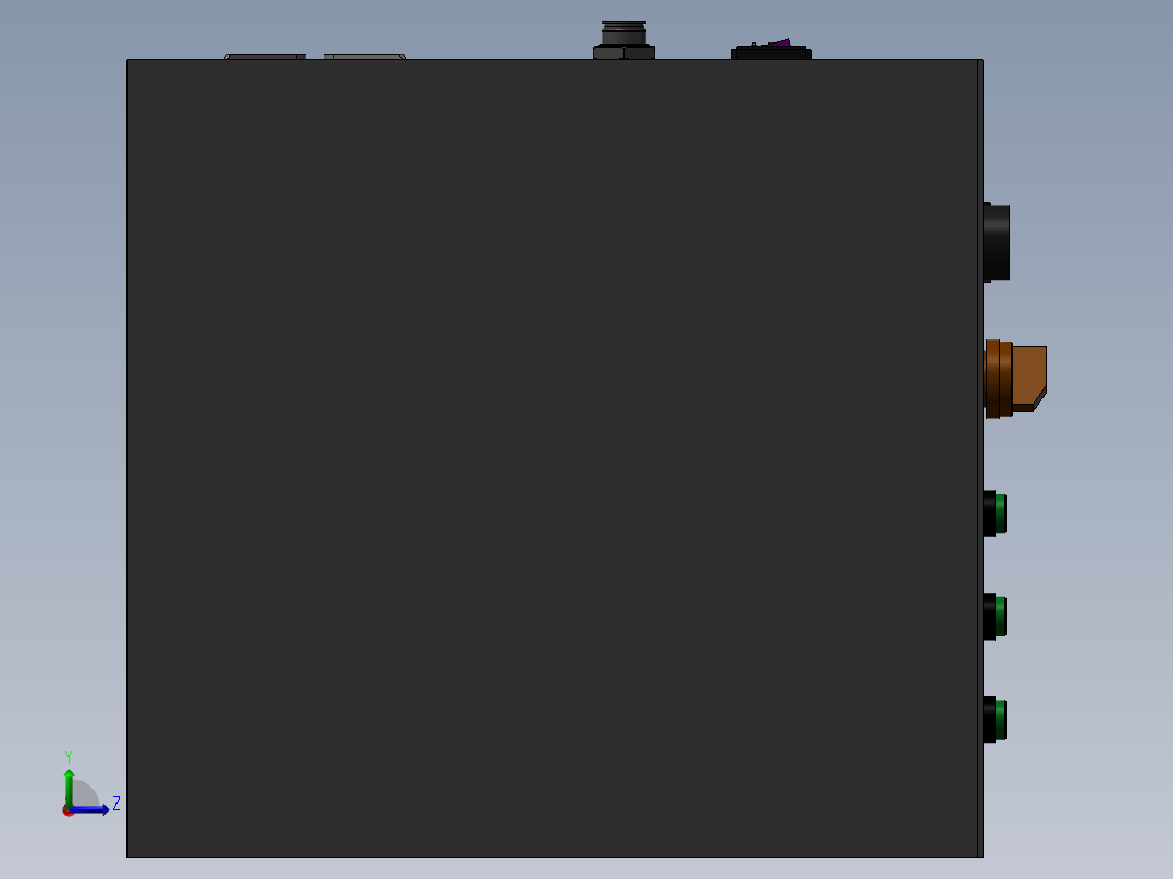 小型设备搭配的电箱左视图