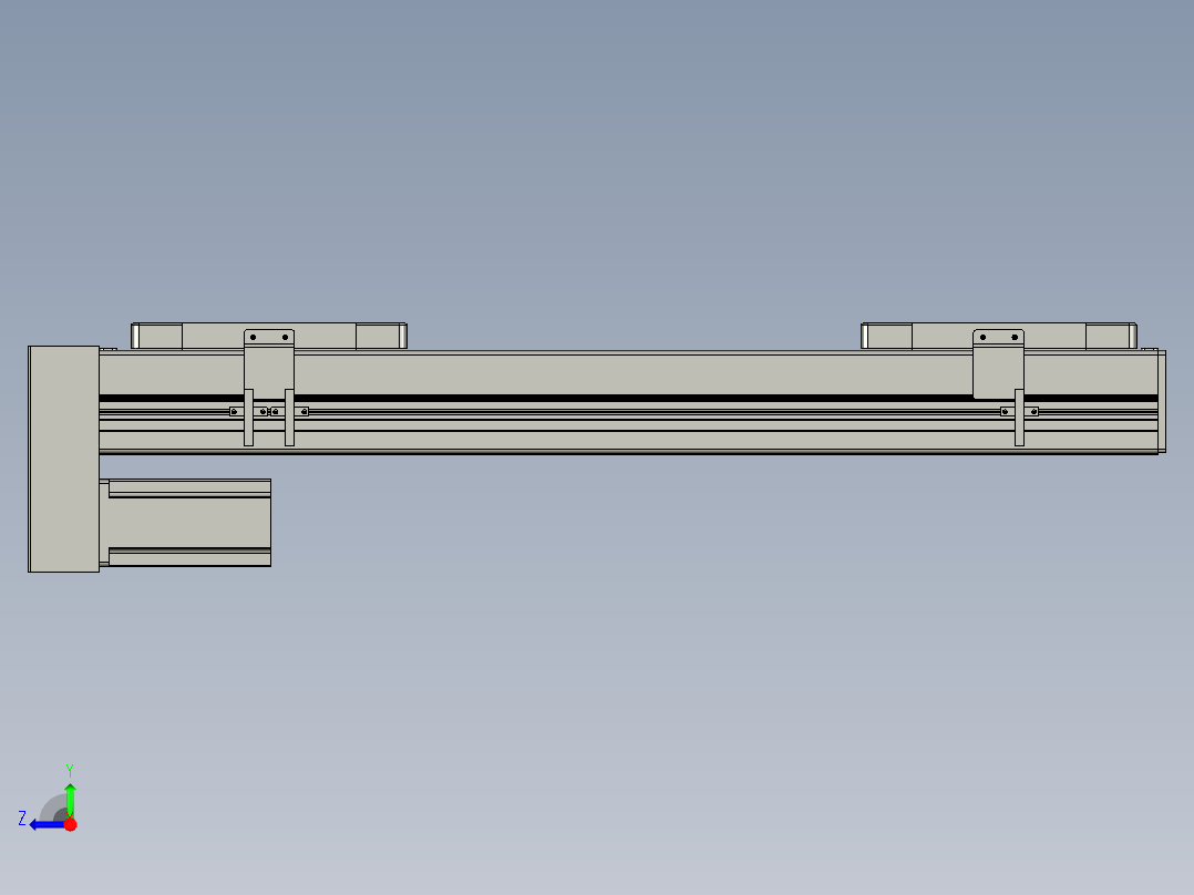 直线模组LHC14-S450-D设计图纸右视图