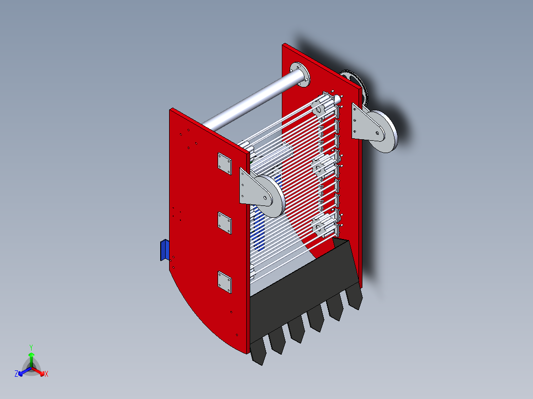 牵引式三点悬挂马铃薯收获机三维模型