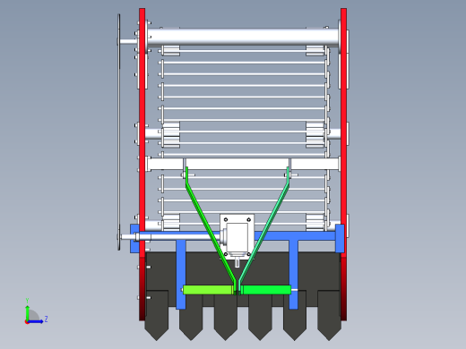 牵引式三点悬挂马铃薯收获机三维模型左视缩略图