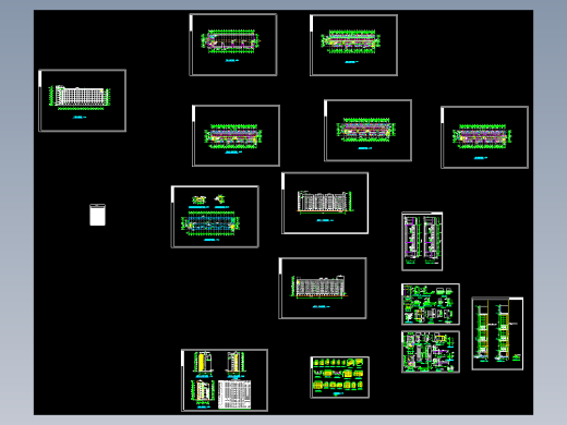 某地区全套CAD七层高校学生宿舍设计图纸