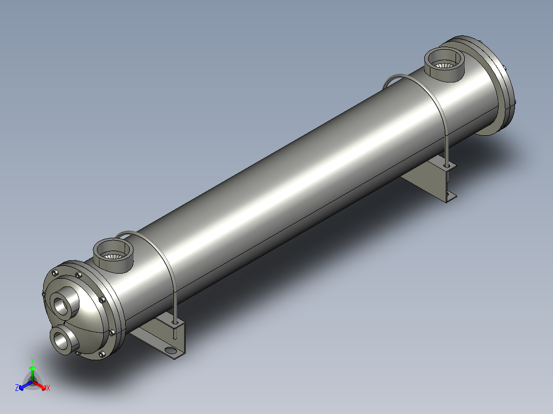 DC-10200系列翅片螺旋式冷却器列管式换热器主视图