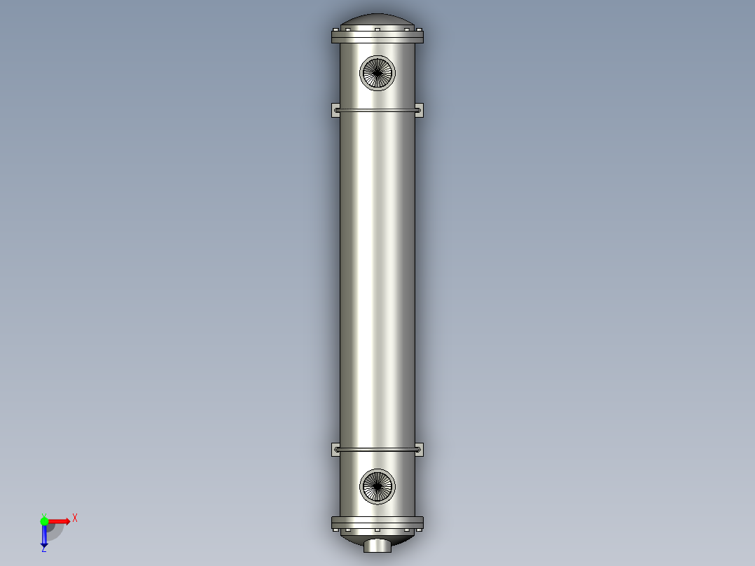 DC-10200系列翅片螺旋式冷却器列管式换热器俯视图