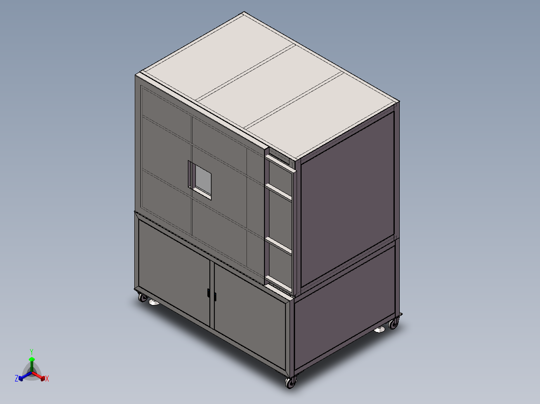 电控柜、绿油真空脱泡静置箱正等轴测图