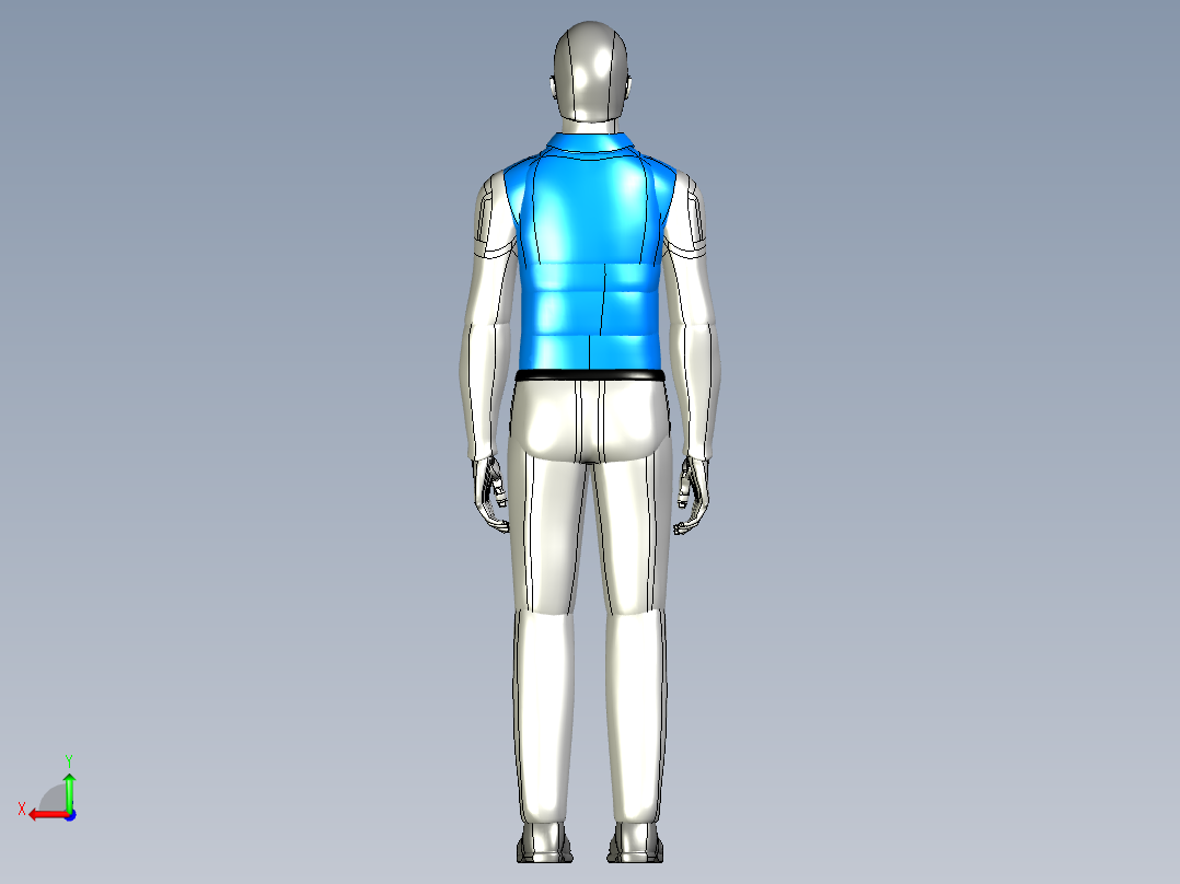 人物模型-人物男-站立后视图