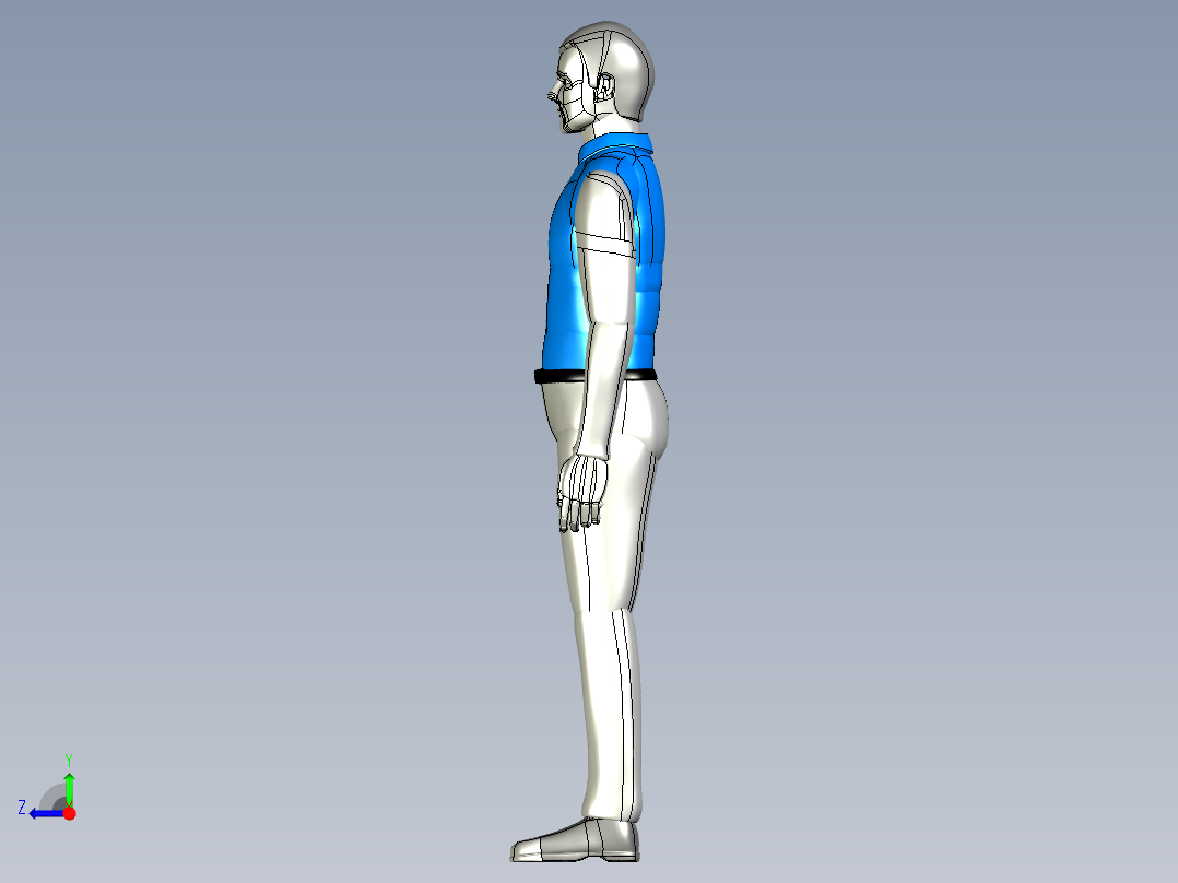 人物模型-人物男-站立右视图