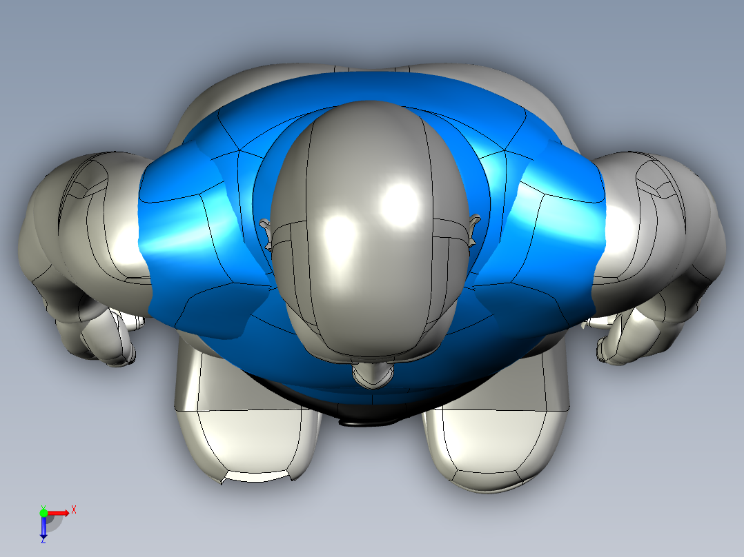 人物模型-人物男-站立俯视图