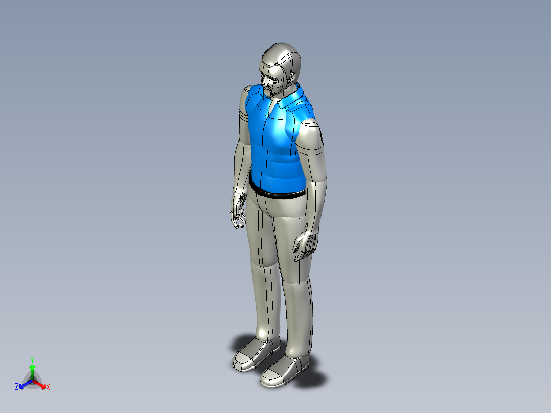 人物模型-人物男-站立正等轴测图