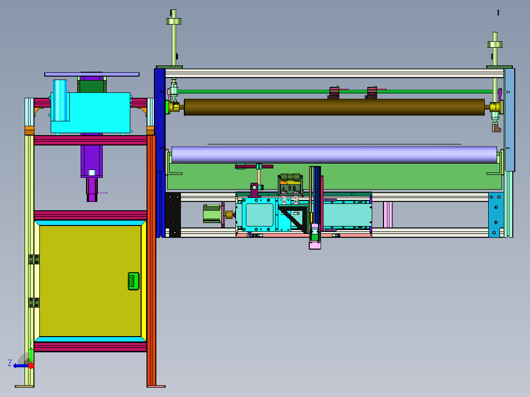 彩铝板辊涂产线的喷码系统右视图