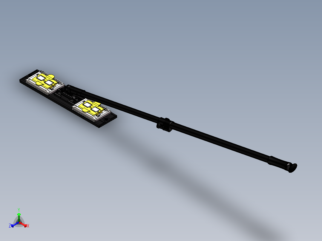 双夹头布拖把正等轴测图