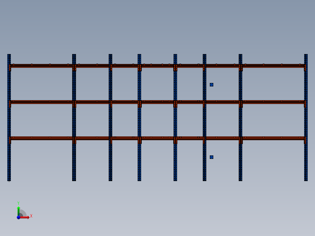 货架、立体库重型货架前视图