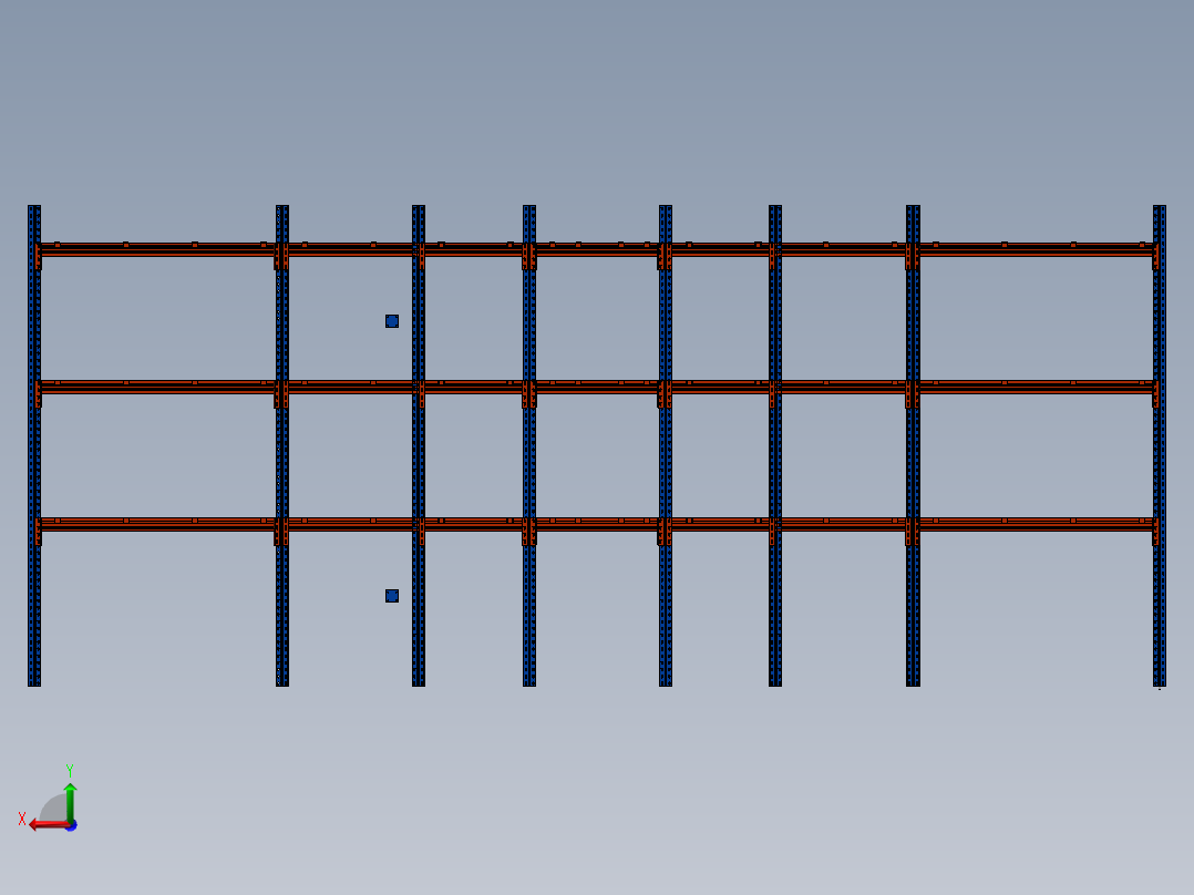 货架、立体库重型货架后视图