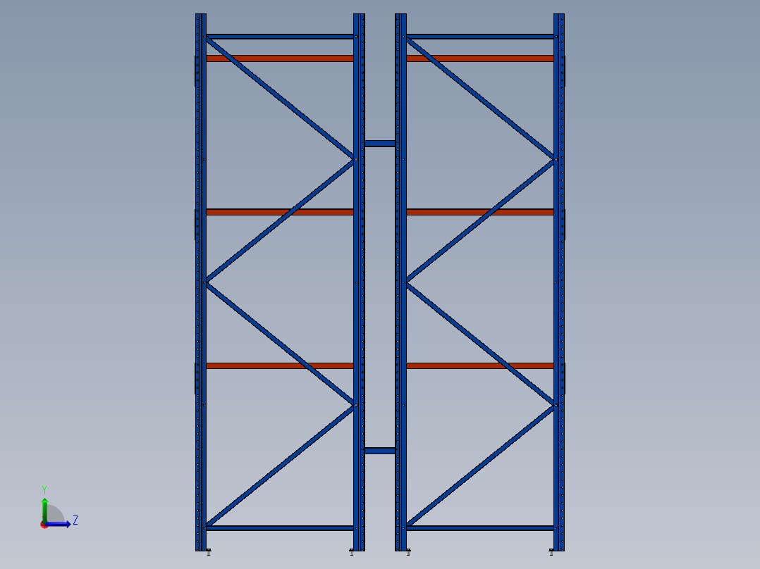 货架、立体库重型货架左视图