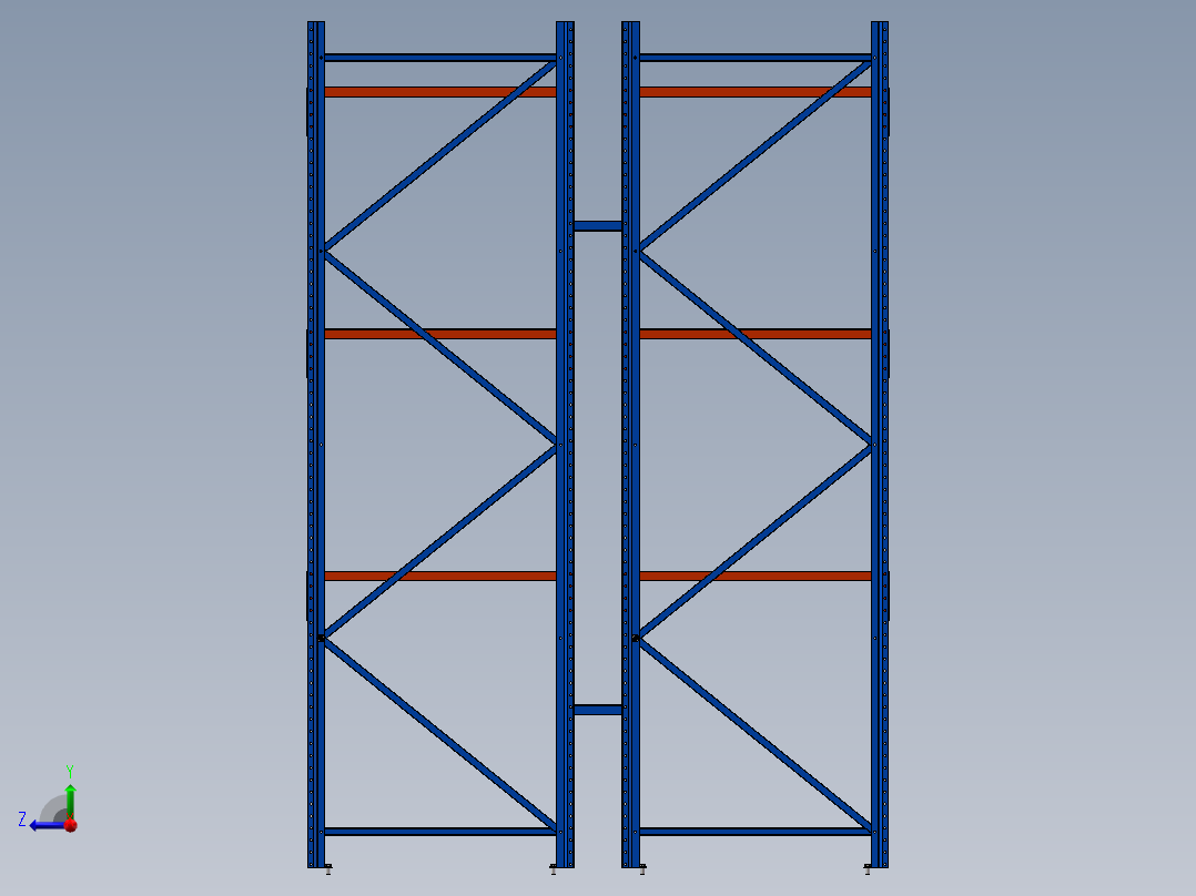 货架、立体库重型货架右视图