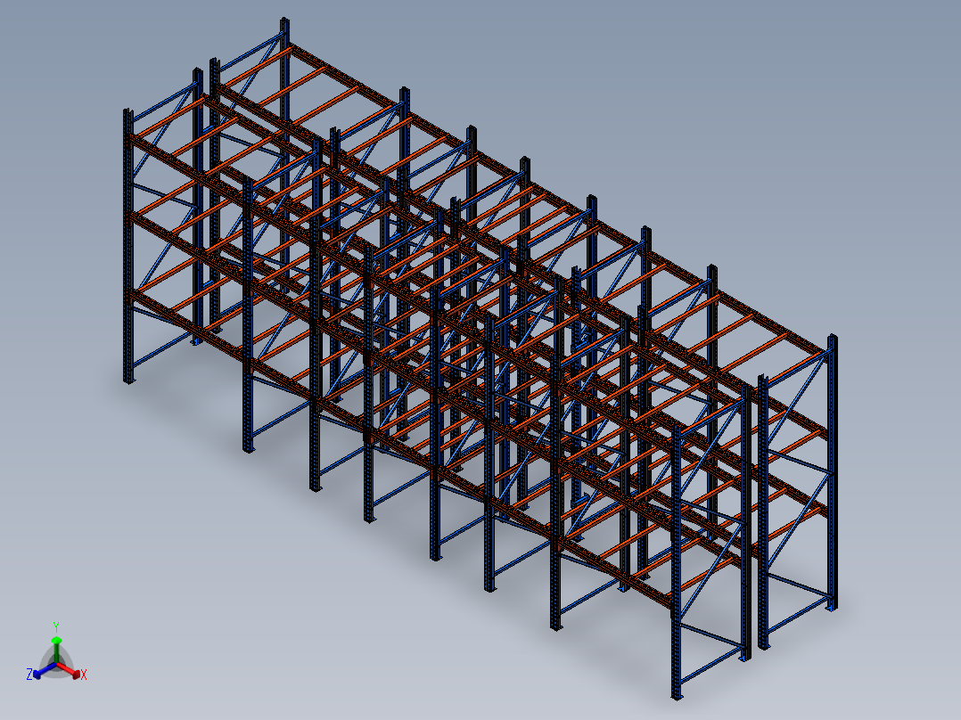 货架、立体库重型货架正等轴测图