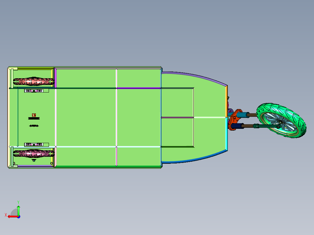 自带一体棚电动三轮车后视图