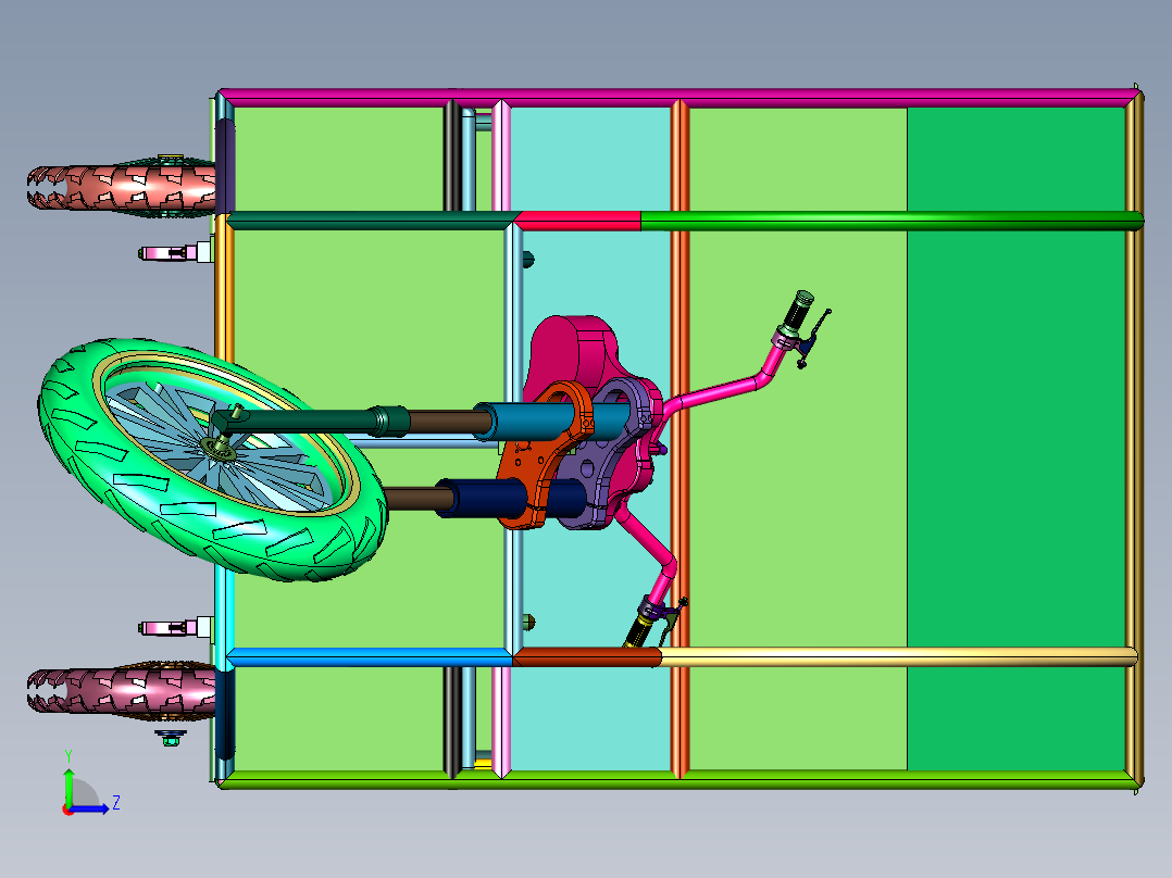 自带一体棚电动三轮车左视图