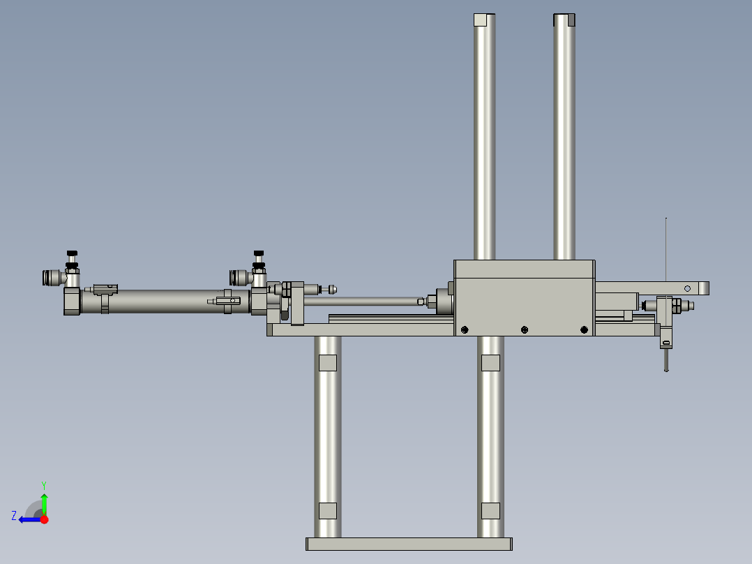 RS-滚胶机纸板分料机构组合图右视图