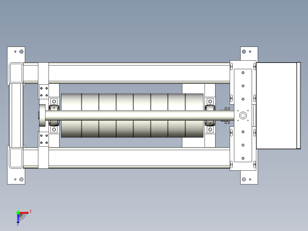 板料折圆机滚圆机俯视图