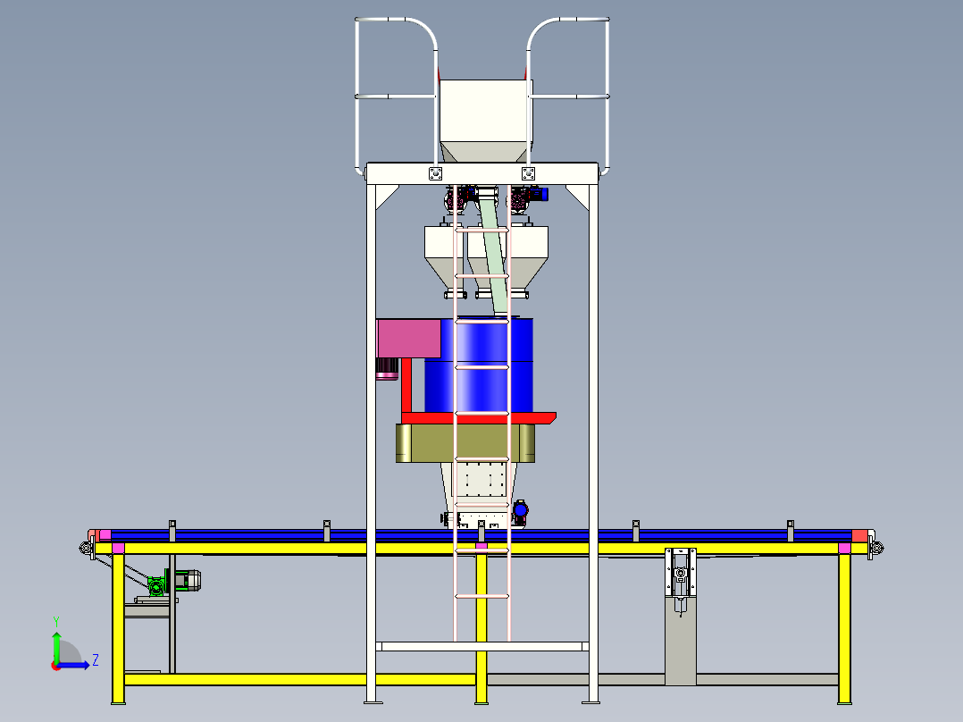 大型立式配料设备设计左视图