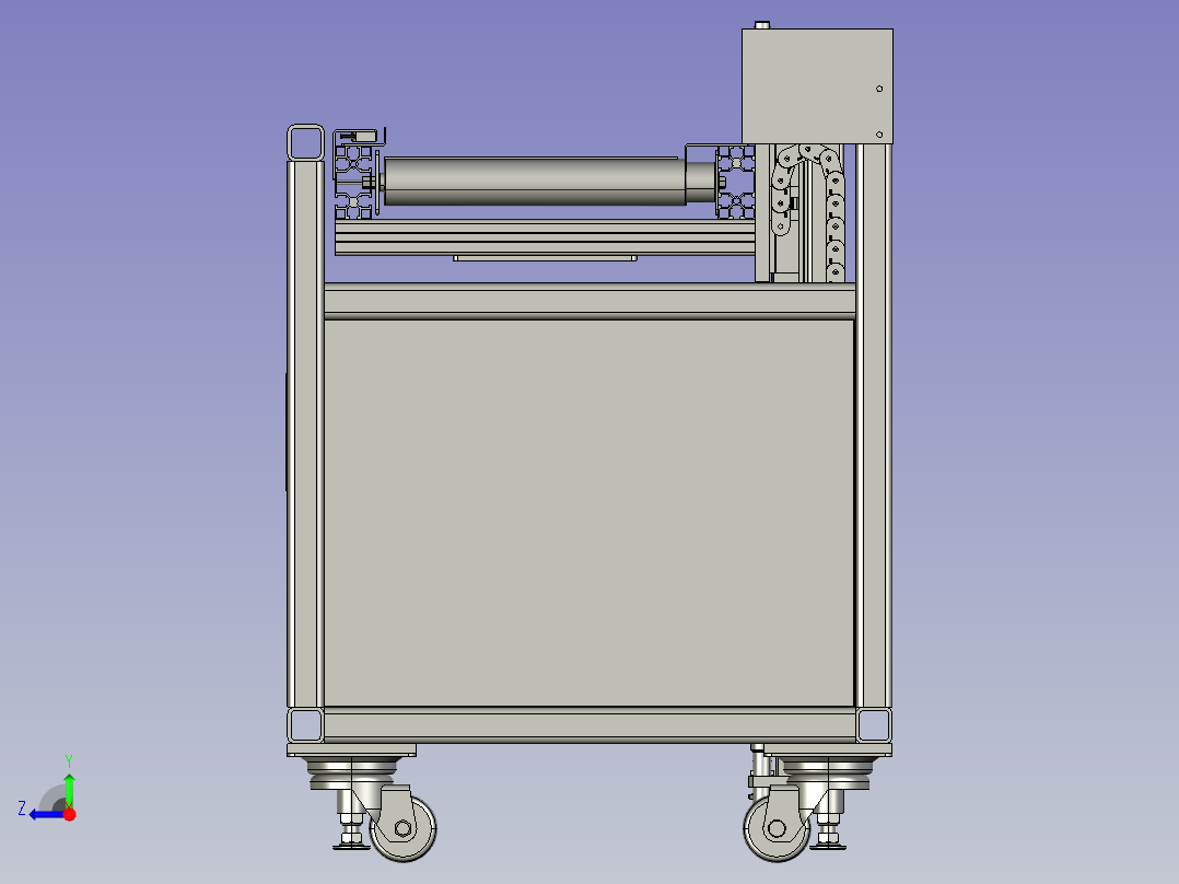 钢板板件传送平台右视图