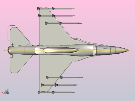 战斗机模型后视缩略图