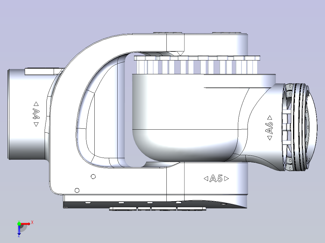 一款六轴工业机器人3D模型俯视图