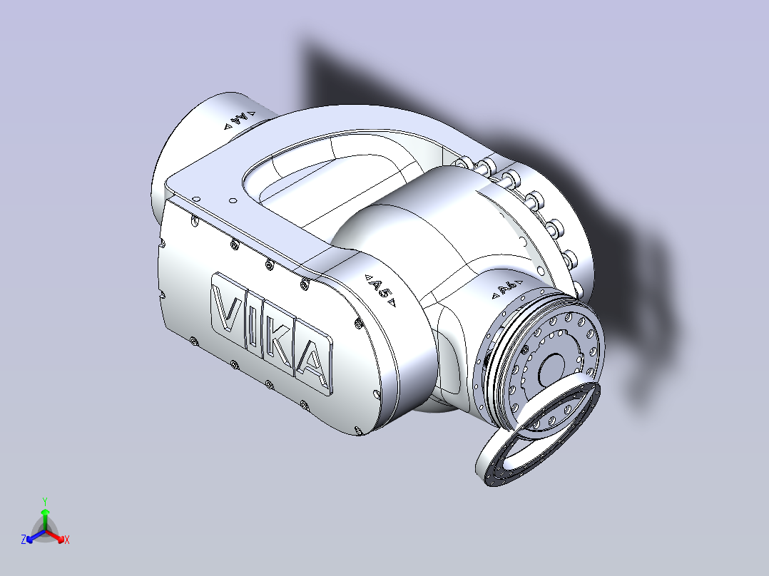 一款六轴工业机器人3D模型正等轴测图